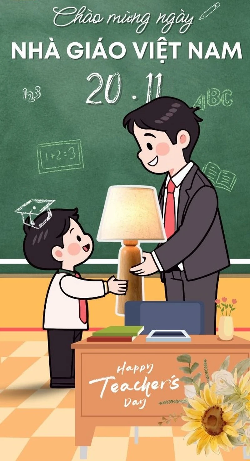 Đề tài tranh vẽ nghề giáo viên đang chấm bài cho học sinh
