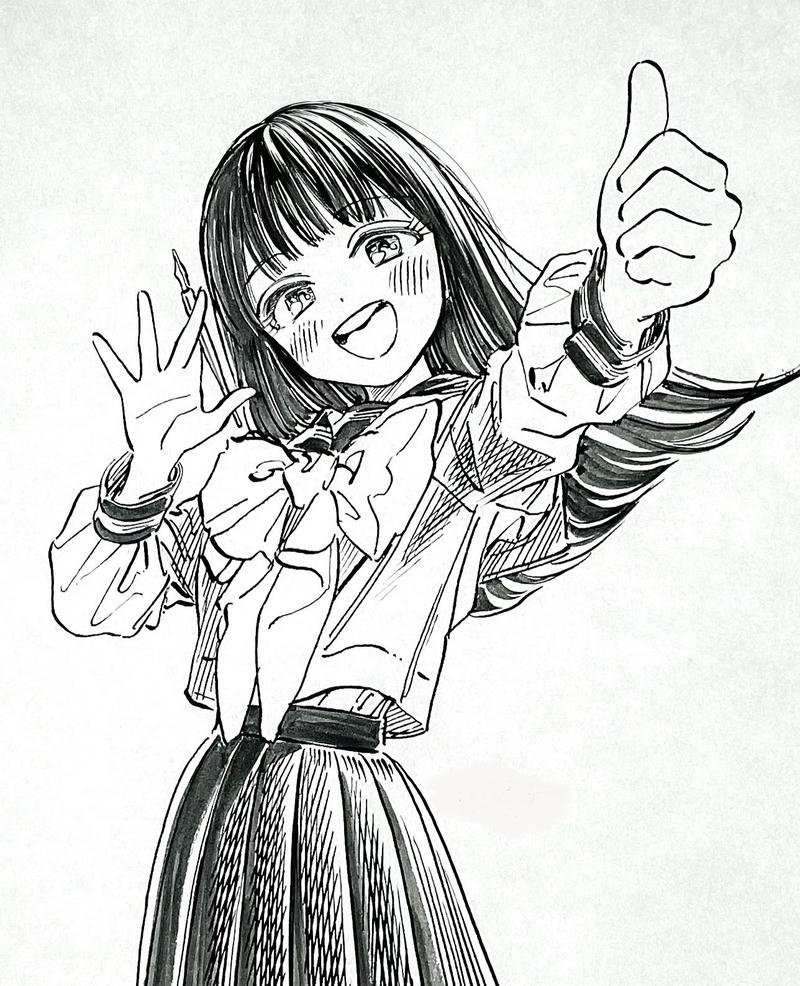 Hình ảnh anime nữ đơn sắc mang vẻ thanh thoát