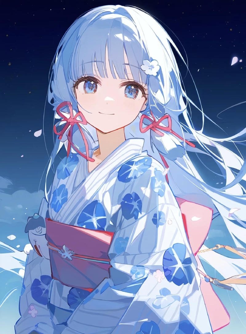 Hình ảnh anime nữ mặc kimono với vibe dịu dàng