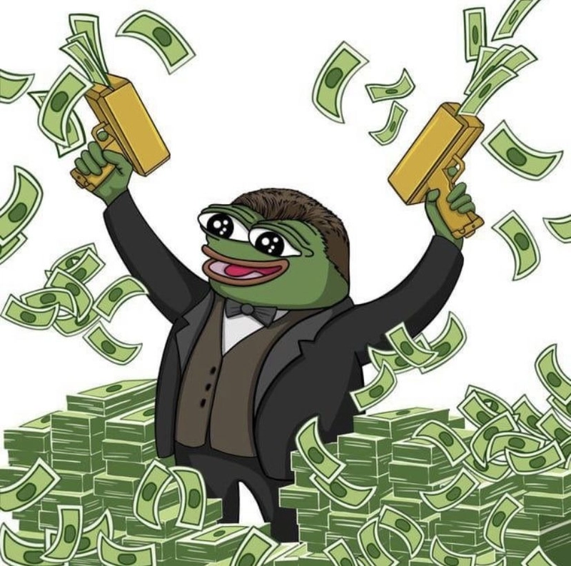 Hình ảnh meme một đống tiền cực bựa