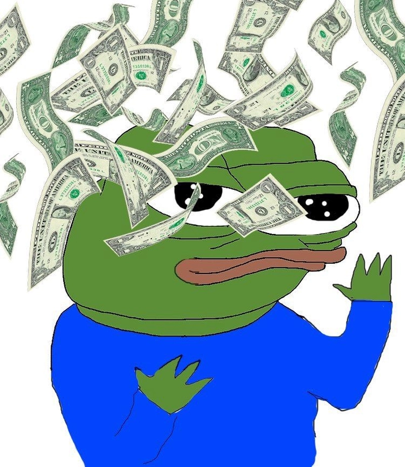 Hình ảnh meme tiền rơi rất nhiều
