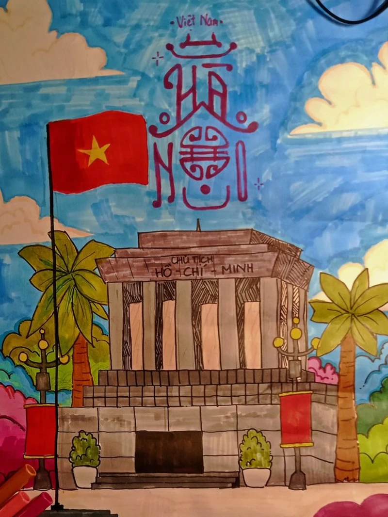 Hình ảnh vẽ lăng bác hồ của học sinh đầy sáng tạo