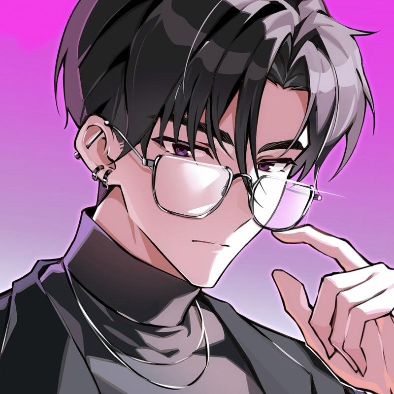 Hình anime nam đeo kính mang nét hiền lành