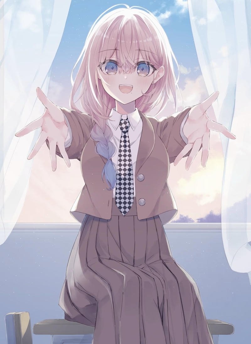 Hình anime nữ học sinh mang nét trong trẻo đầy sức sống