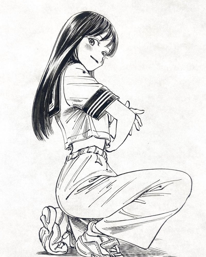 Hình anime nữ tối giản mang vẻ tinh tế
