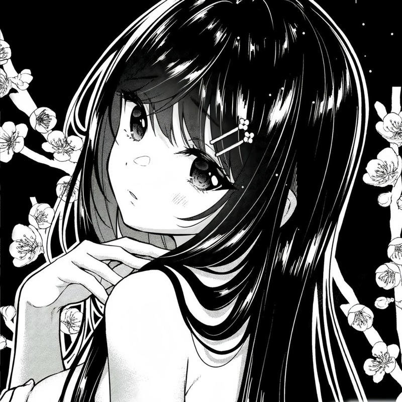 Hình anime nữ tương phản mang cảm giác im lặng