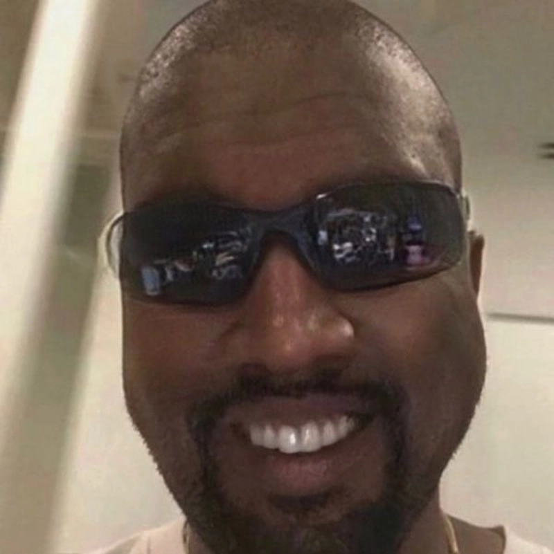 Hình meme Kanye West style đơn giản mà chất