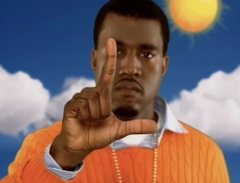 Hình meme Kanye West tay tạo chữ L
