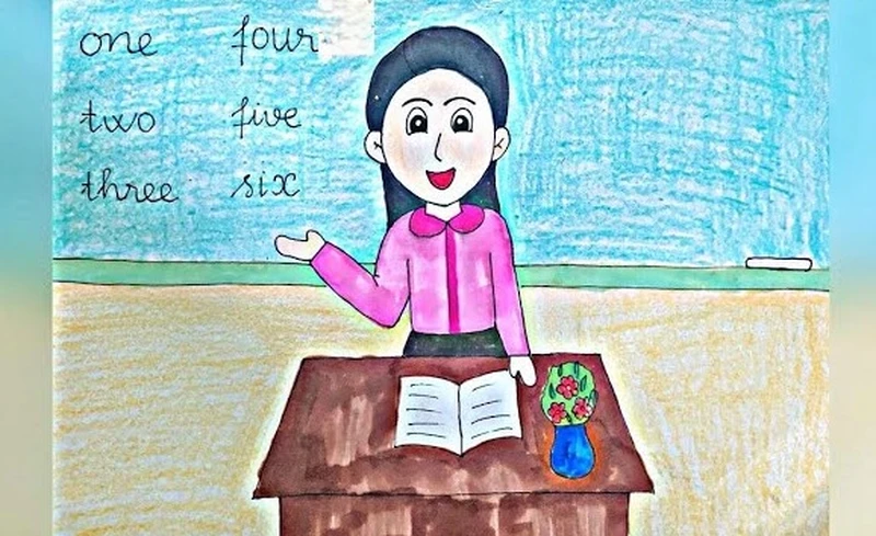 Hình minh họa nghề giáo viên mang ý nghĩa tôn vinh nhà giáo