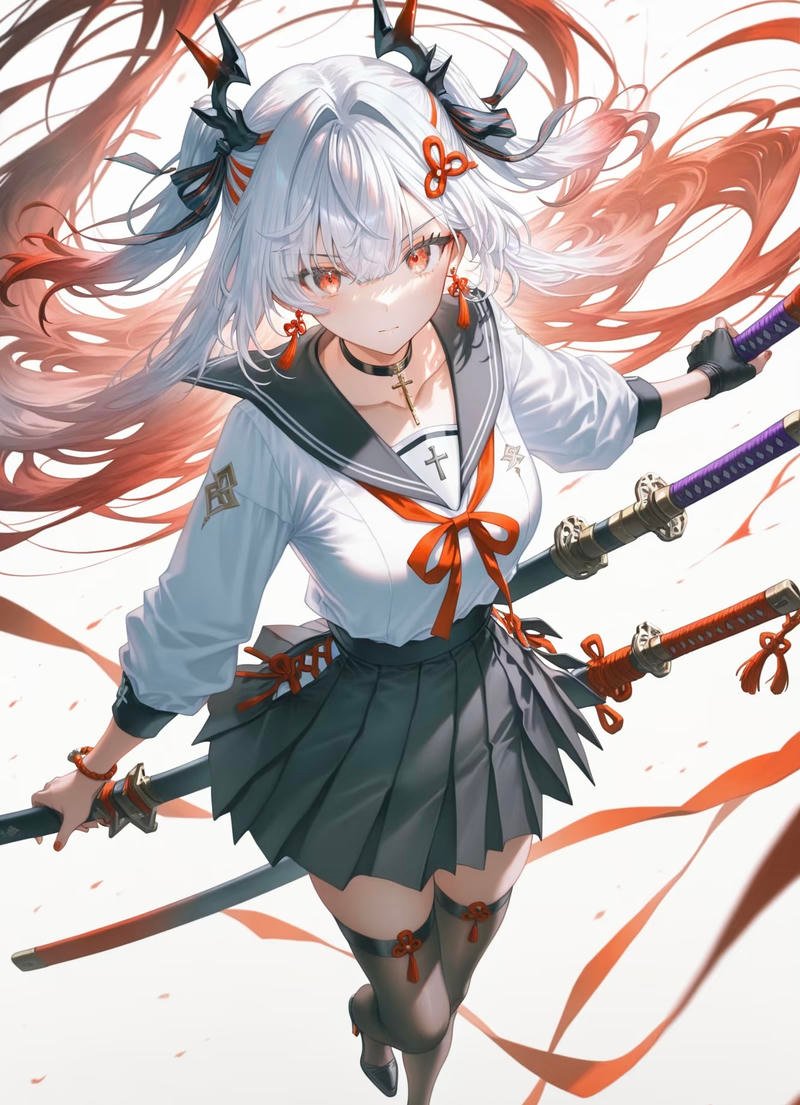 Hình nền anime nữ cầm kiếm cực ngầu cho máy tính