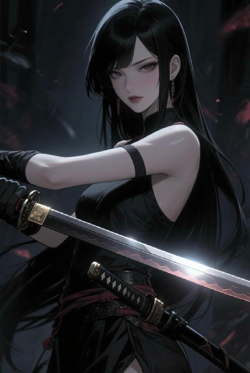 Hình nền anime nữ cầm kiếm đẹp dành cho điện thoại
