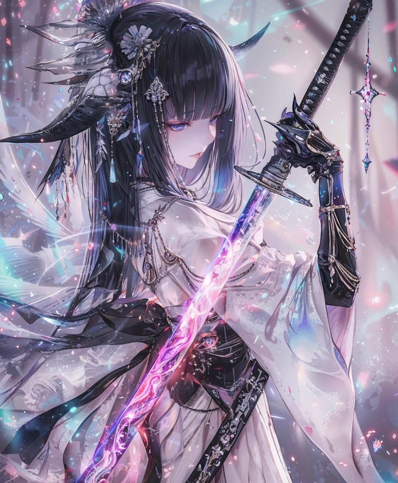 Hình nền anime nữ cầm kiếm siêu ngầu