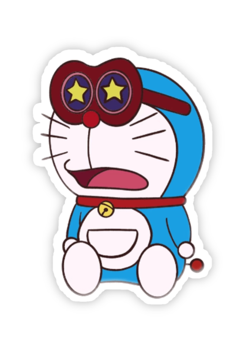 Hình sticker doraemon biểu cảm ngạc nhiên vui nhộn
