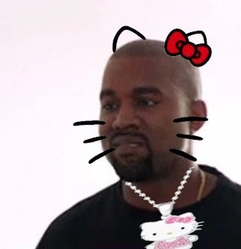 Kanye West meme với ghép ảnh hello kitty