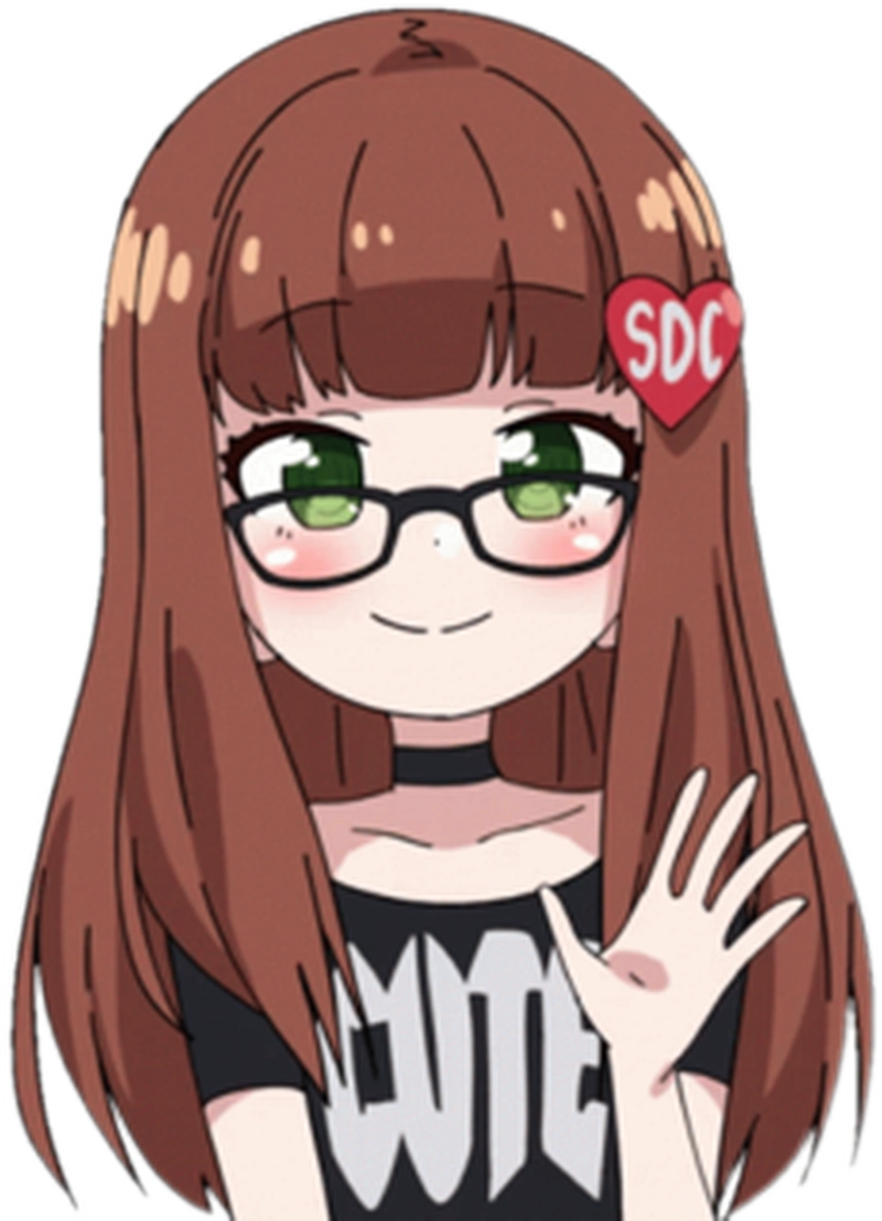 Mẫu sticker anime nét vẽ hoạt hình đeo kính