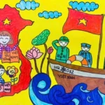 Mẫu tranh em yêu tổ quốc Việt Nam đẹp nhất cho tham khảo