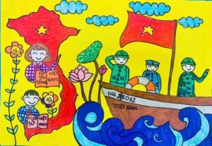 Mẫu tranh em yêu tổ quốc Việt Nam đẹp nhất cho tham khảo