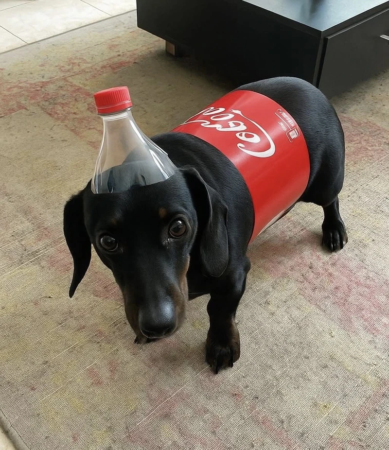 Meme chó bựa làm chai coca bựa lầy