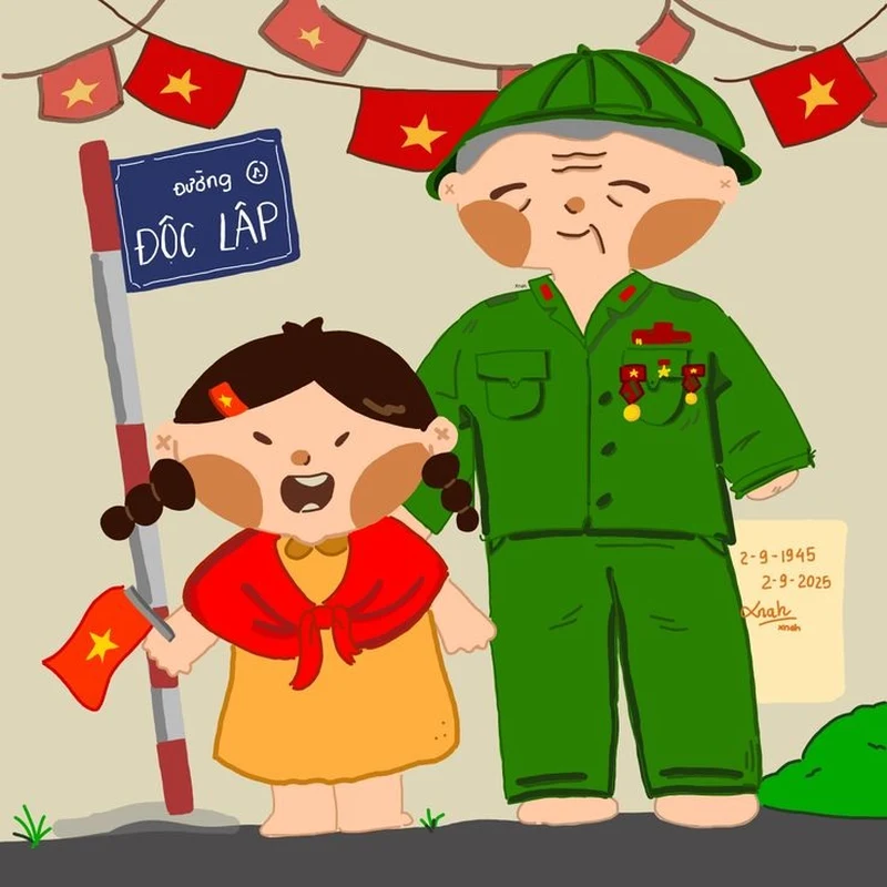 Nét vẽ hồn nhiên thể hiện chủ đề em yêu tổ quốc Việt Nam