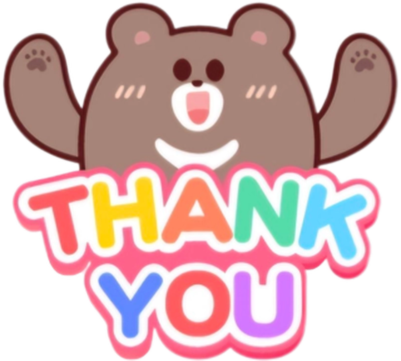 Nhãn dán sticker cảm ơn phong cách chibi ngộ nghĩnh