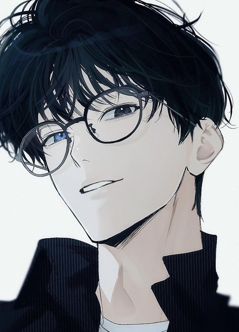Nhân vật anime nam đeo kính với nét cuốn hút