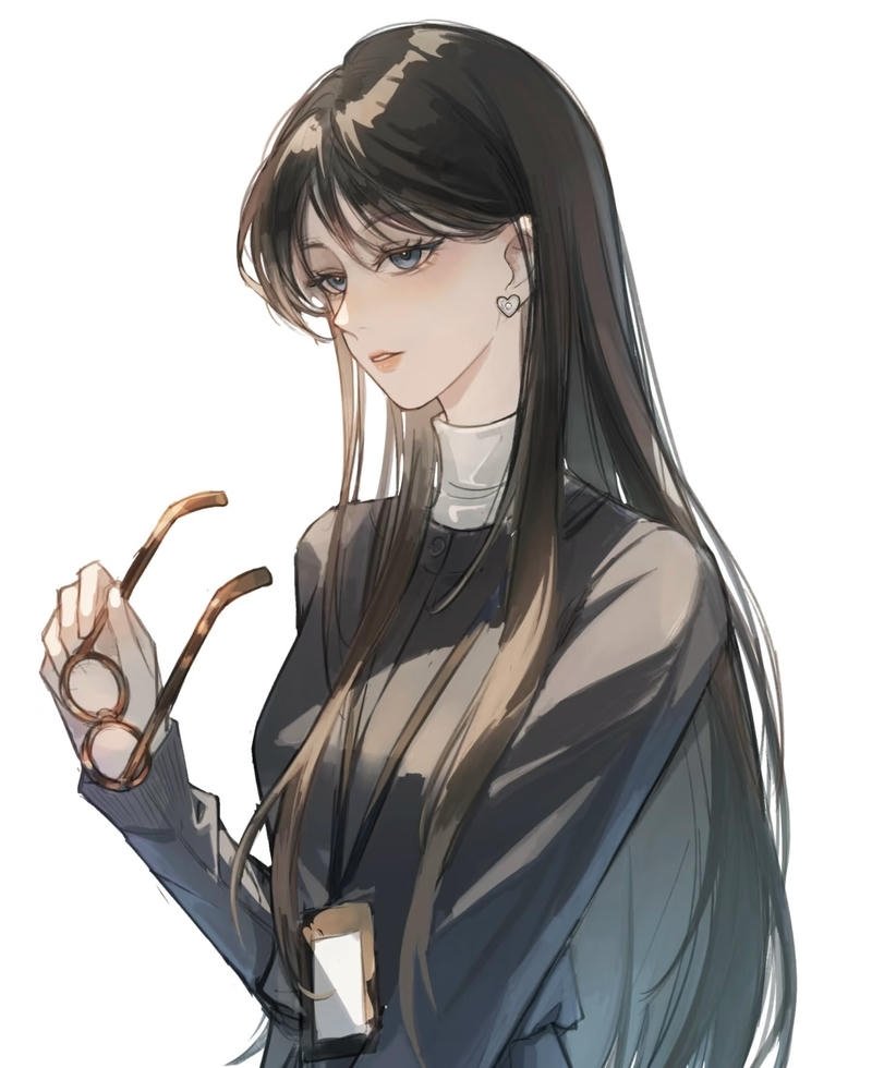 Nhân vật anime nữ đeo kính với nét xinh xắn riêng