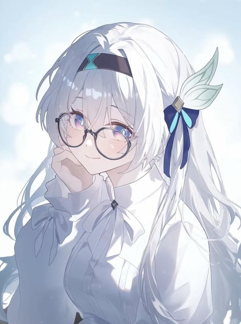 Nhân vật anime nữ đeo kính với phong cách đáng mến