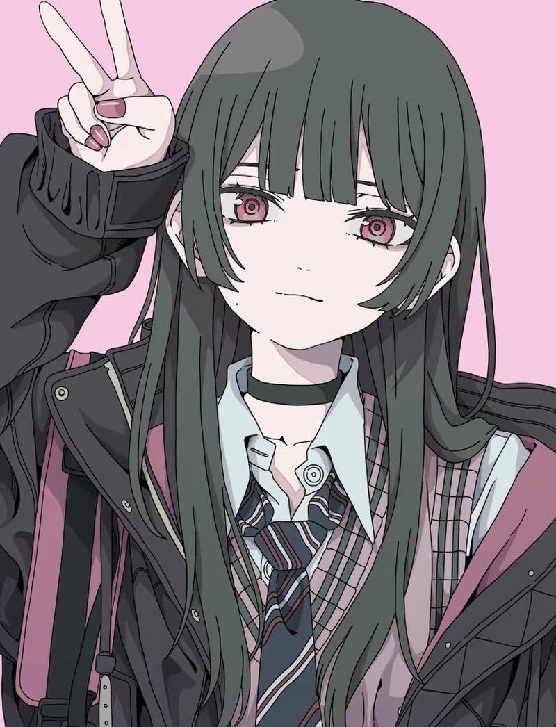 Nhân vật anime nữ học sinh với nét mềm mại