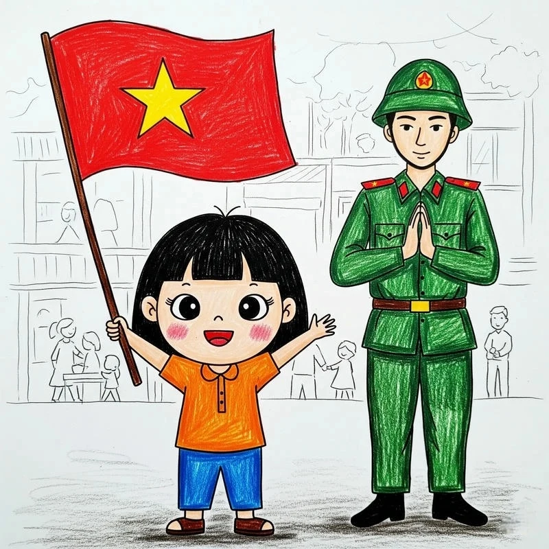 Phong cảnh Việt Nam hiện lên trong tranh vẽ em yêu tổ quốc