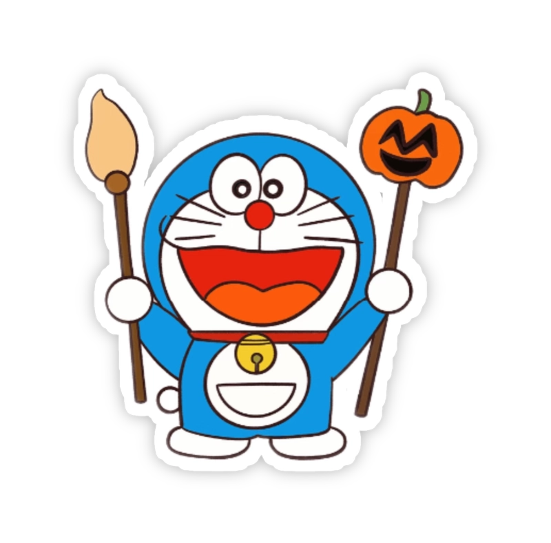 Sticker doraemon lễ hội hoá trang ma quỷ