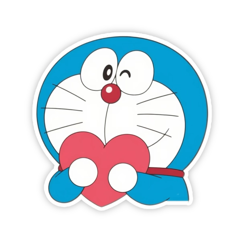 Sticker doraemon nét vẽ mộc mạc gần gũi