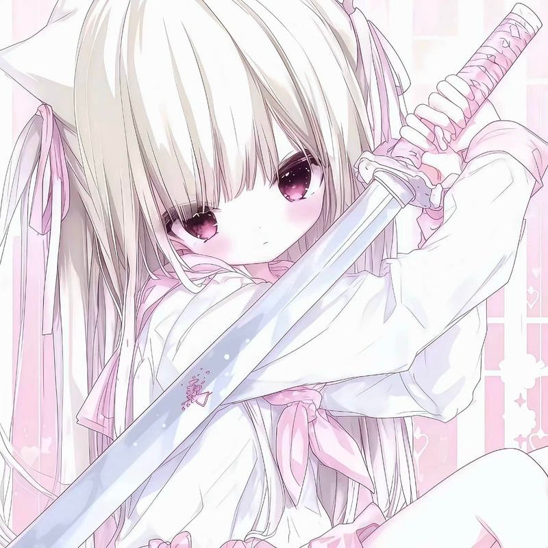 Thiếu nữ anime sử dụng kiếm trong khung cảnh huyền ảo