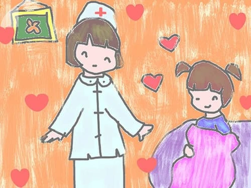 Tranh chủ đề bác sĩ đơn giản cho bé tập tô màu đẹp