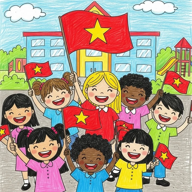 Ý tưởng sáng tạo khi vẽ tranh em yêu tổ quốc Việt Nam
