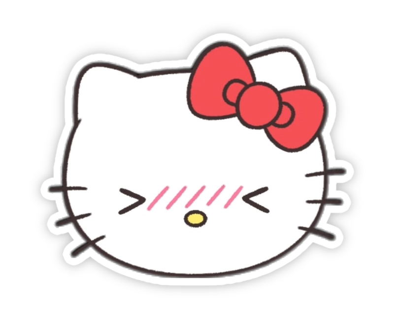 ảnh nhãn dán hello kitty khó chịu