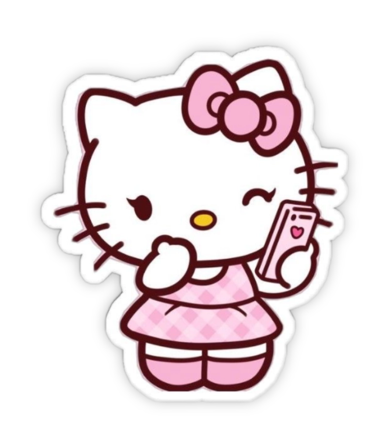 ảnh nhãn dán hello kitty nháy mắt