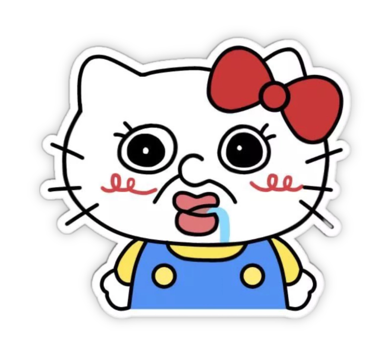 hình ảnh sticker hello kitty bựa chảy dãi