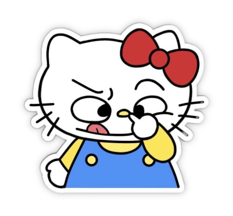 hình ảnh sticker hello kitty mắt lé