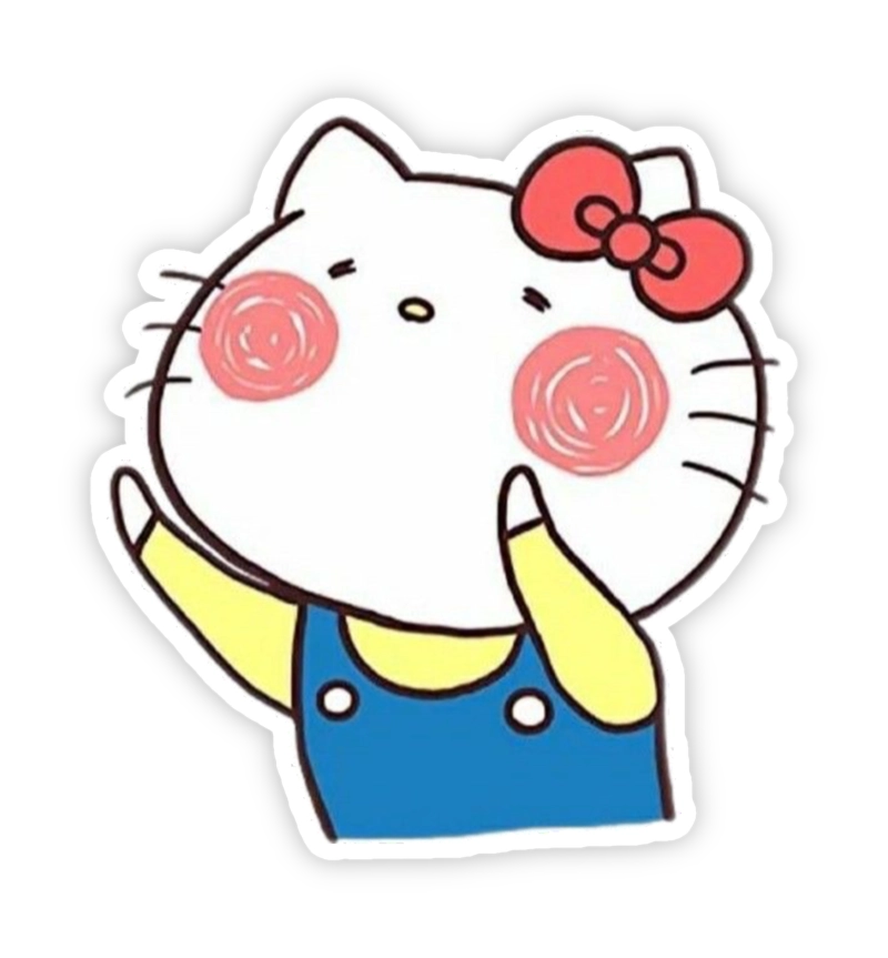 hình sticker hello kitty messenger mặt béo