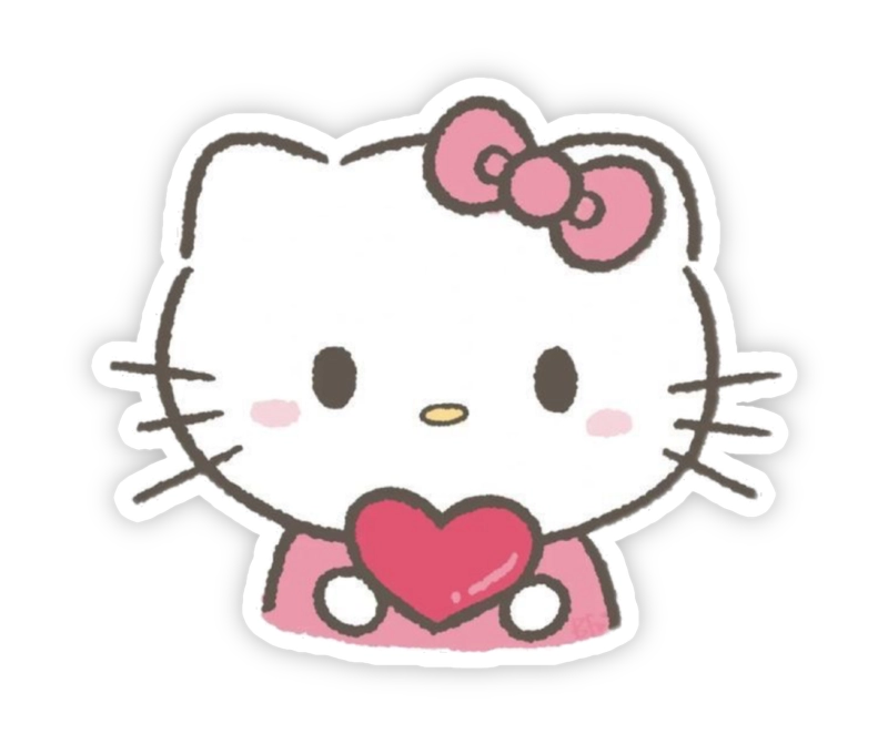 hình sticker hello kitty messenger thả tim