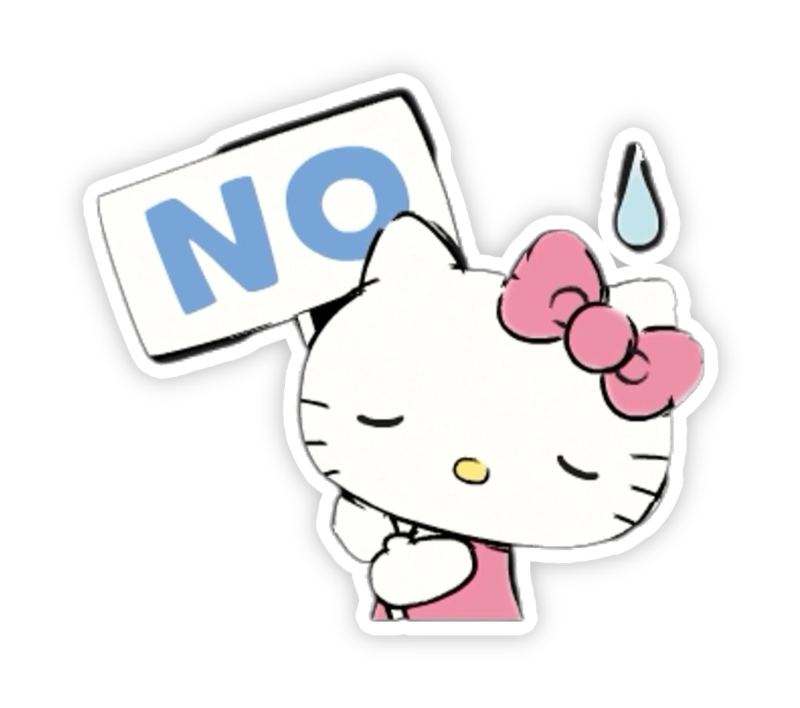 hình sticker hello kitty messenger trả lời không