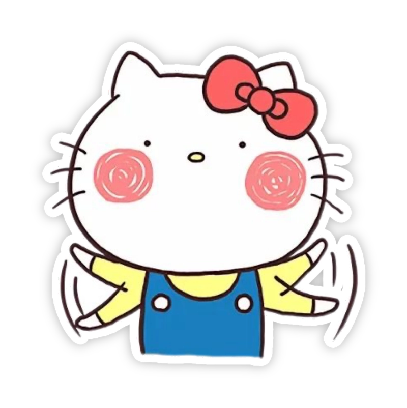 nhãn dán hello kitty bè nheo cute