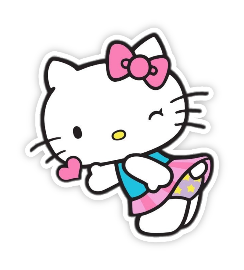 nhãn dán hello kitty cute phong cách ngọt ngào