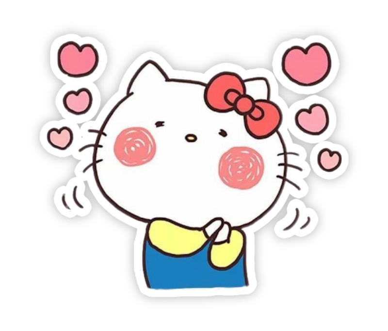 nhãn dán hello kitty messenger thả nhiều tim