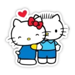 nhãn dán hello kitty quay lưng dễ thương