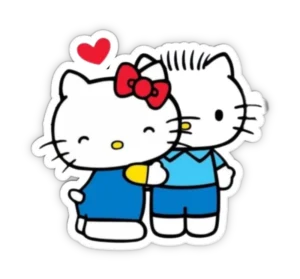 nhãn dán hello kitty quay lưng dễ thương