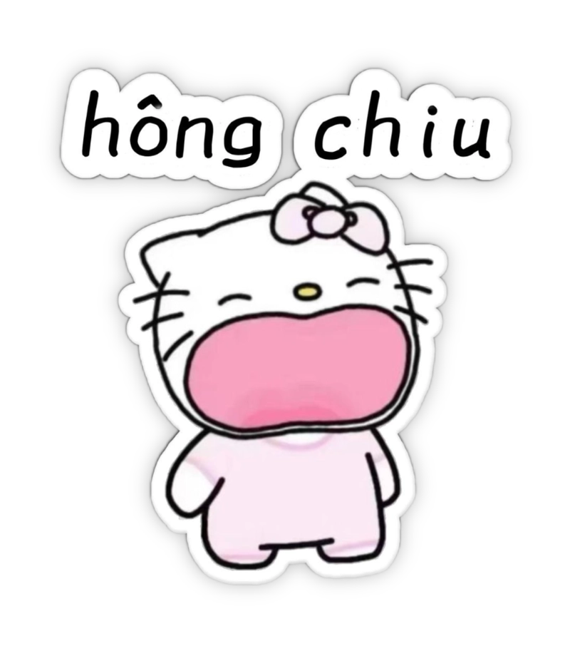sticker hello kitty dỗi đáng yêu tinh nghịch