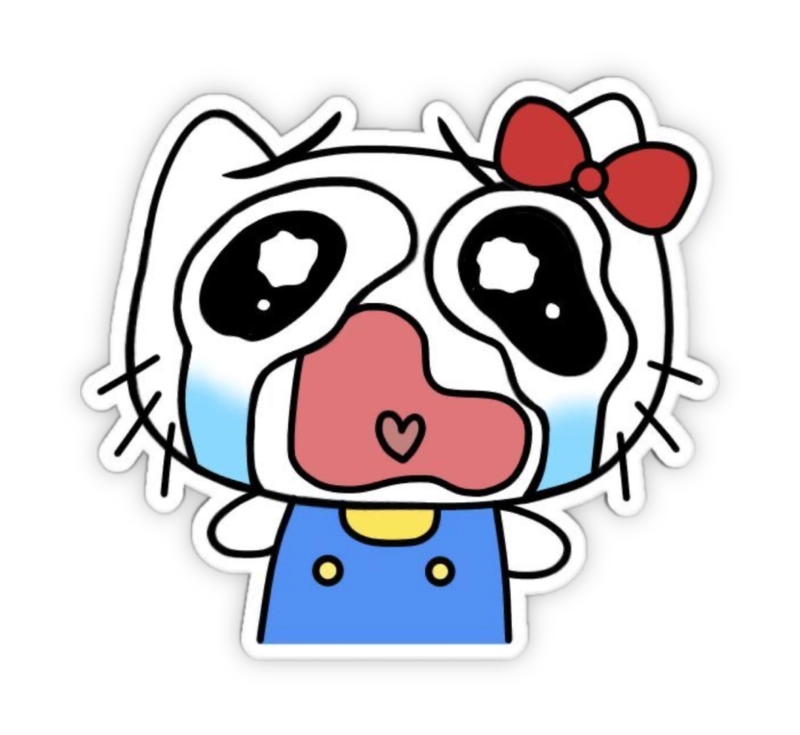 sticker hello kitty khóc buồn dễ thương