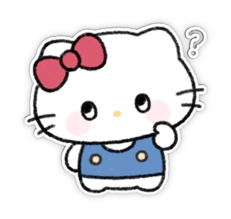 sticker hello kitty messenger biểu cảm hỏi chấm