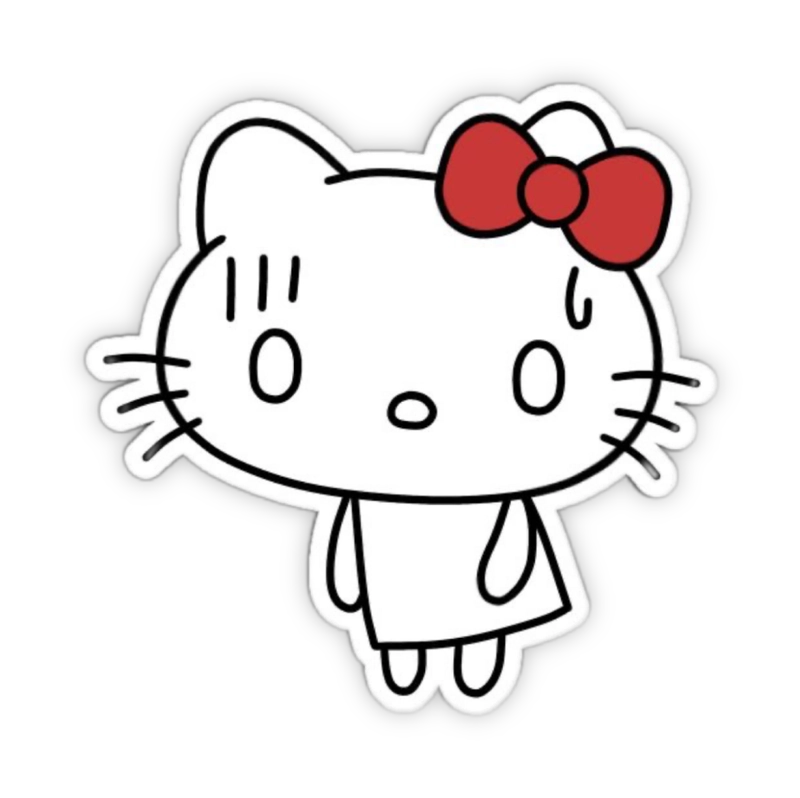 sticker hello kitty messenger biểu cảm sợ hãi